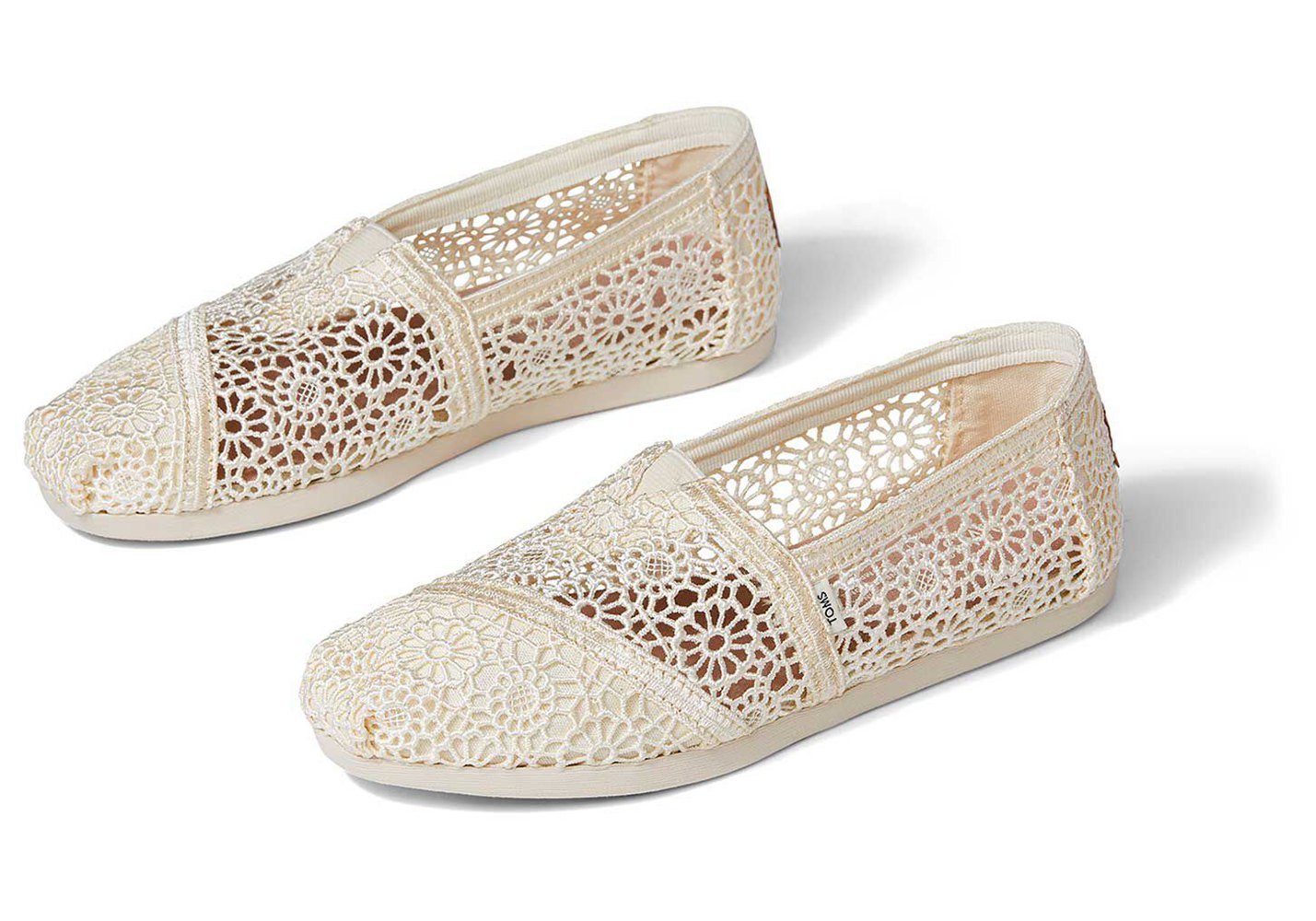 Toms Espadryle Damskie Beżowe - Alpargata Moroccan Crochet - 05PZRJVEX